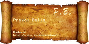 Prekop Bella névjegykártya